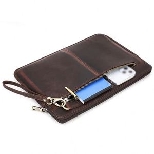 Étui de protection pour ordinateur portable Pro14 en cuir véritable de vachette avec pochette messager et pochette pour souris - Cadeaux de bienvenue, articles promotionnels originaux, gaufrés - Product Image 2