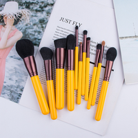 Ensemble de 11 pinceaux de maquillage Little Yellow Duck, poils synthétiques ultra doux, outils cosmétiques professionnels, prêts à être expédiés, logo personnalisé