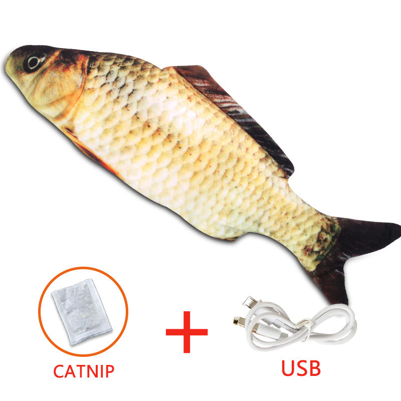 Giocattolo Elettrico Per Gatti A Forma Di Pesce | 30 Cm Con Catnip | Ricaricabile USB | Movimento Realistico - Foto 11