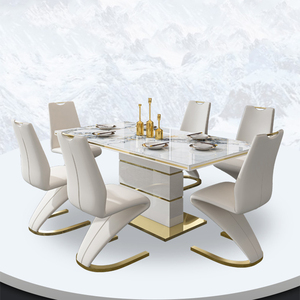 <span class=keywords><strong>Per</strong></span> Hanyee moderno di lusso italiano Design dorato in acciaio inox tavolo da pranzo con piano in marmo <span class=keywords><strong>per</strong></span> Bar <span class=keywords><strong>cucina</strong></span> <span class=keywords><strong>mobili</strong></span> - Product Image 2