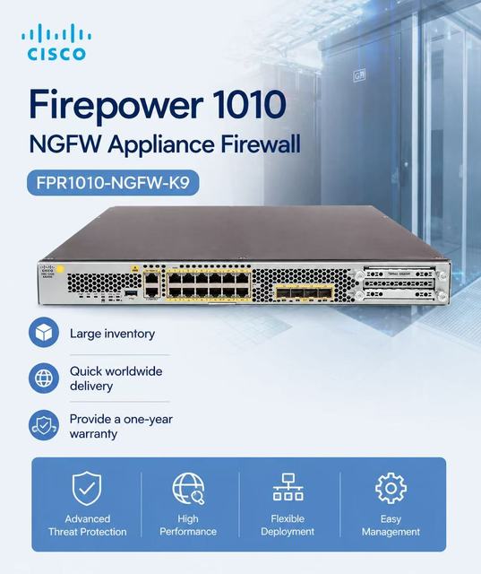 For Firepower 1010 NGFW Appliance Firewall FPR1010-NGFW-K9 1 Year Warranty in Stock