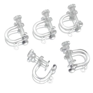 Boucles d'oreilles clips transparentes en résine, style vague, sans perçage, moulées par injection plastique - Product Image 4