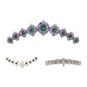 Piercing di Alta Gioielleria per il Corpo in Titanio G23 con Filettatura Interna, Top con Pietra di Zirconia Cubica Incastonata a 9 Griffe per Orecchio, Naso, Labbro, Helix e Lobo - Product Image 4