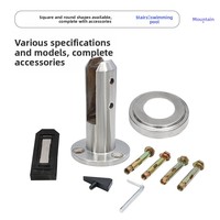 Edelstahl-Glasklammer für Schwimmbäder und Treppengeländer, bohrfreier, bodenmontierter Halter für gehärtetes Glas, modernes Glasgeländer