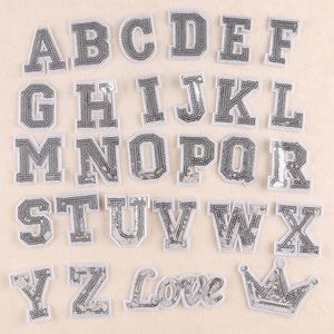 נמוך MOQ המניה A-Z האלפבית נצנצים נצנצים תיקון חום עיתונות לתפור על ברזל על לטרמן רקמת אפליקציות עבור Varsity מעיל - Product Image 3