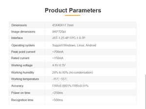 Modulo di acquisizione dati per palmo vicino all'infrarosso Rakinda modulo Scanner per lettore di palmi e vene Touchless - Product Image 4