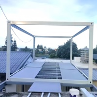 Bâtiment préfabriqué modulaire mobile en kit, conteneur de bureau en verre personnalisé, maison pliable et transportable