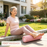 Rouleau de massage en mousse creux et solide pour le yoga et le fitness – Outil de relaxation pour les jambes, la taille, les épaules, les bras et les muscles – Idéal pour les adolescents, les enfants et les personnes âgées – Entraînement quotidien et fitness