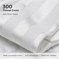 Ensemble de linge de lit d'hôtel Queen Size 3 cm à rayures 300TC, drap et taie d'oreiller 100% coton, tissage satiné doux pour l'hôtellerie