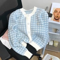 Cárdigan Corto de Punto para Mujer WQZ26257, Chaqueta Corta Informal, Prenda Exterior de Estilo Juvenil