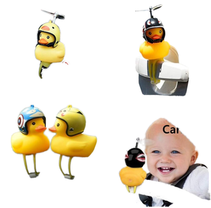 Canard en caoutchouc coloré avec hélice et clochette, jouet, ornement et décoration pour <span class=keywords><strong>voiture</strong></span>, vélo, <span class=keywords><strong>casque</strong></span>, pour enfants, adultes, hommes et femmes - Product Image 2