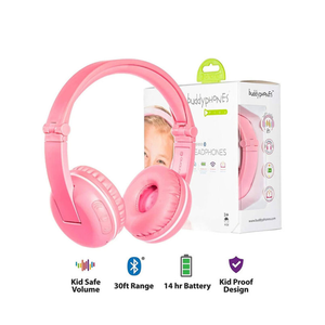 หูฟังบลูทูธสำหรับเด็ก BuddyPhones รุ่นยอดนิยม, หูฟังไร้สายแบตเตอรี่ใช้งานได้นาน เหมาะสำหรับการเดินทางของเด็กๆ - Product Image 1