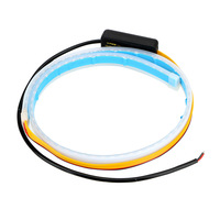 30CM 45CM 60CM beyaz LED DRL şerit işıklar ve Amber sarı LED gündüz koşu işık araba far güçlendirme için 12V