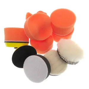 Set di 9 Tamponi Lucidanti in <span class=keywords><strong>Spugna</strong></span> con Velcro da 2 Pollici, Kit di Tamponi in Schiuma Arancione per <span class=keywords><strong>Lucidatura</strong></span> e Ceratura <span class=keywords><strong>Auto</strong></span> - Product Image 1