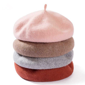 Boina de lana K76 para mujer, gorro de pintor japonés, coreano, otoño e invierno, vintage, británico, de punto - Product Image 1