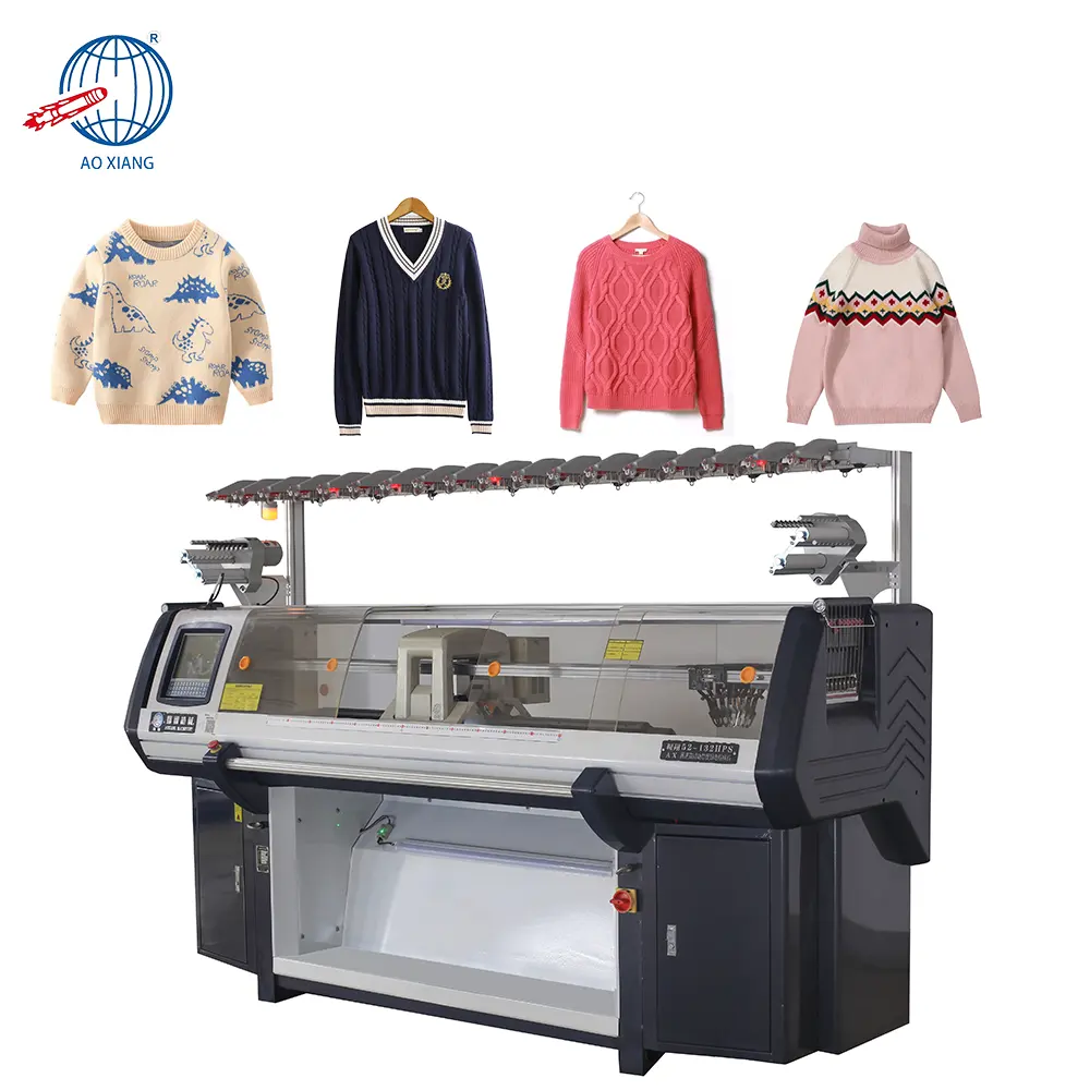 Hochgeschwindigkeits-Doppelsystem-Jacquard-Pullover-Strick maschine Computer gesteuerte Flachpullover-Strick maschine