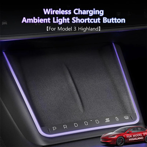 <span class=keywords><strong>Chargeur</strong></span> sans fil avec lumière ambiante LED pour <span class=keywords><strong>Tesla</strong></span> <span class=keywords><strong>Model</strong></span> <span class=keywords><strong>3</strong></span> Highland 24-25 <span class=keywords><strong>Model</strong></span> Y Juniper 25-26 - Product Image 1