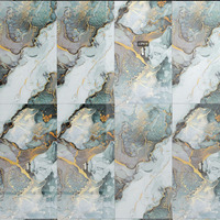 Carreaux de porcelaine polis effet marbre veiné or 600x1200mm et 600x600mm pour sols de villas, salons modernes et salles de bain