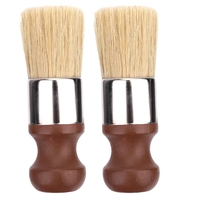 2pcs Brosse à manche court pour meubles en cuir Brosse de nettoyage pour l'entretien du bois avec poignée confortable