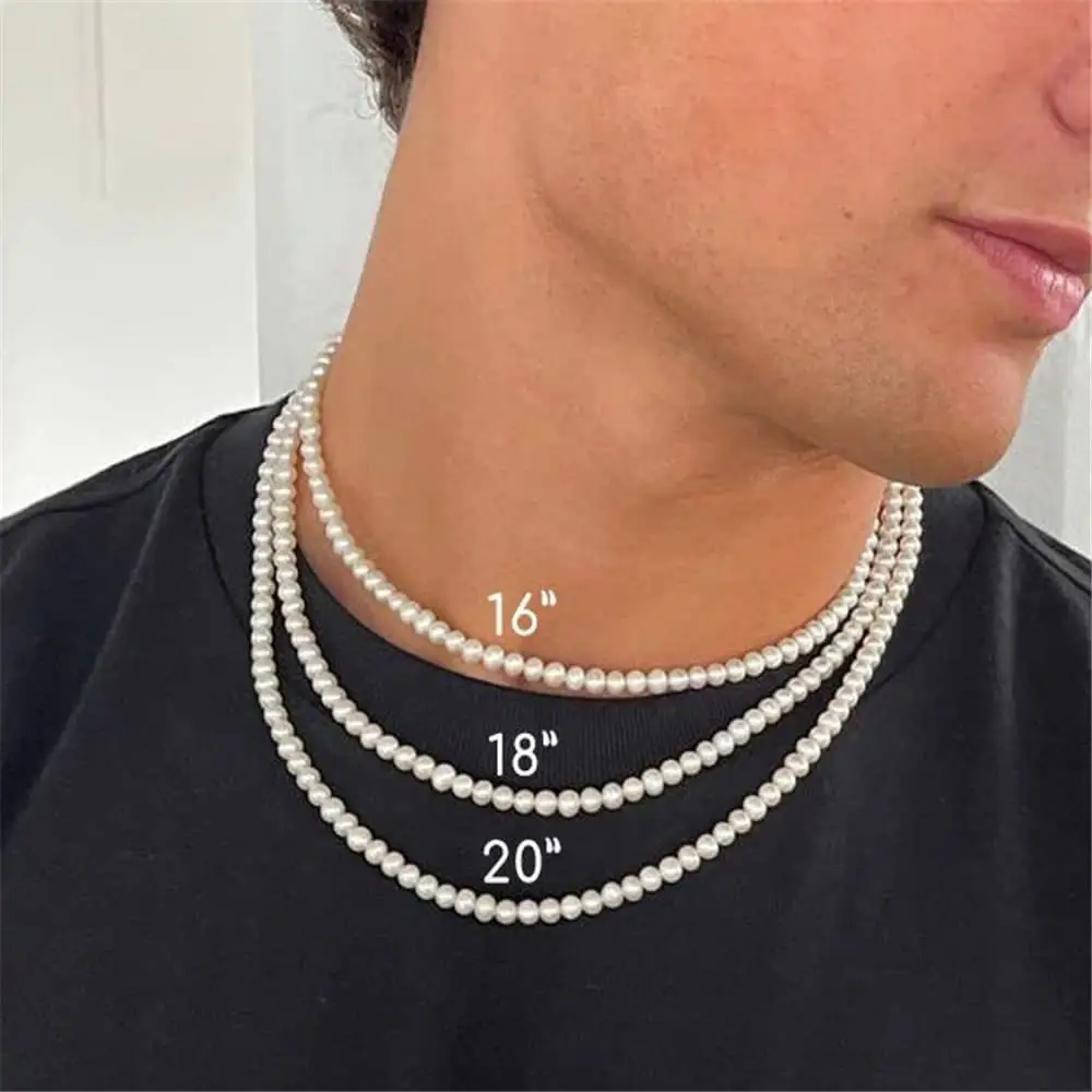 Ein schicht ige Herren perlenkette Runde Perlenkette