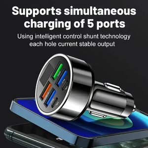 <span class=keywords><strong>Caricabatterie</strong></span> <span class=keywords><strong>da</strong></span> <span class=keywords><strong>auto</strong></span> veloce 6-in-1 adattatore 3.0 3.1A Multi porta <span class=keywords><strong>caricabatterie</strong></span> per <span class=keywords><strong>iphone</strong></span> Samusng USB C Pd <span class=keywords><strong>caricabatterie</strong></span> <span class=keywords><strong>da</strong></span> <span class=keywords><strong>auto</strong></span> - Product Image 3