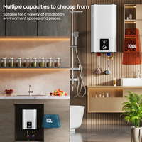 Chauffe-eau électrique à accumulation 220-240V, réservoir émaillé 30-100L, mural, certifié CE pour salle de bain, douche, usage domestique, OEM ODM
