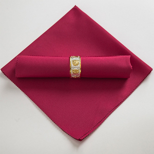 Servilletas de Tela Cuadradas de Poliéster 100% en Verde Borgoña, Diseño Simple y Económico, para Bodas, Eventos y Decoración de Hoteles - Product Image 2