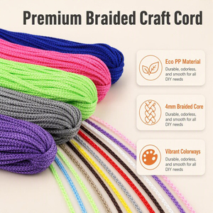 Hilo de Polipropileno de 4 mm de Colores, Cordón Redondo Ecológico <span class=keywords><strong>para</strong></span> Macramé, <span class=keywords><strong>para</strong></span> Prendas, Zapatos, Textiles <span class=keywords><strong>para</strong></span> el Hogar, Bolsos, <span class=keywords><strong>Crochet</strong></span> y Tejido <span class=keywords><strong>a</strong></span> Mano - Product Image 5
