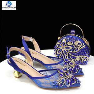 Sinya รองเท้าส้นสูงหินไนจีเรียปาร์ตี้อิตาเลี่ยนรองเท้าและกระเป๋าชุดรองเท้าเจ้าสาวผู้หญิงหนังแท้หนึ่งชุด PU แฟชั่น - Product Image 4