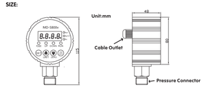 MD-S800V Negativo di Vuoto di Acqua, Olio, Gas Intelligente Digitale di Pressione Interruttore - Product Image 5