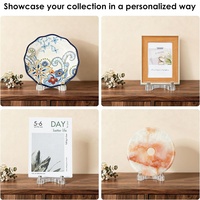 Support de Présentation en Acrylique Réglable Transparent pour Assiettes, Livres, Cartes, Cadres et Photos de 8 à 12 Pouces