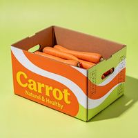 Boîte d'emballage pour carottes imprimée sur mesure, carton ondulé résistant et imperméable, carton d'expédition pour légumes