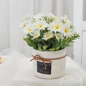 Bonsái artificial de crisantemo en maceta pequeña, decoración de escritorio, decoración del hogar, flores de plástico - Product Image 4