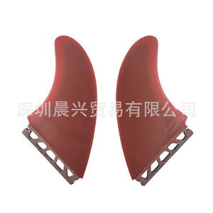 Ensemble de ailerons de planche de surf UPSURF MR rouge et noir, ailerons latéraux à languette unique - Product Image 4