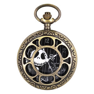 BOSHIYA özel insan iskeleti tasarım bronz Hip-hop cadılar bayramı kişiselleştirilmiş tarzı madalyon kuvars cep saati - Product Image 4