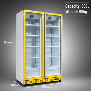 Enfriador Inteligente Profesional de 850L con Pantalla, Puerta Amarilla de Alta Visibilidad y Control Táctil Digital Inteligente - Product Image 2