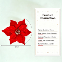 TRIUMSKY Samt-Weihnachtsblumen, Weihnachtsbaum-Zubehör-Dekorationen, Künstliche Blumen Weihnachtsdekorationen