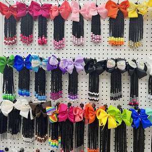 Fujia Crianças Trançado Rabo De Cavalo Com Fitas Beads Curly End Crianças Rabo De Cavalo Com Beads e Bow Destacável Rabo De Cavalo para Crianças - Product Image 6