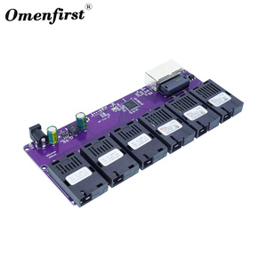 Công Tắc POE 6 Cổng RJ45 2 Sợi Quang 100M 6 SC 1310 1550 3KM 20KM Bảng Mạch PCBA Đa Quang - Product Image 3