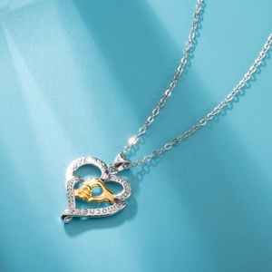 2018 te amo de la madre de la mano en la mano de collar de plata - Product Image 4