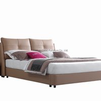 Foshan Neue Gute Möbel moderne bett echtem leder einfache 1,8 M master schlafzimmer erschwinglichen luxus doppel bett Hochzeit bett