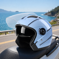 Casque de moto homologué DOT, demi-visière, accessoires, double visière HD, toutes saisons, casque de banlieue