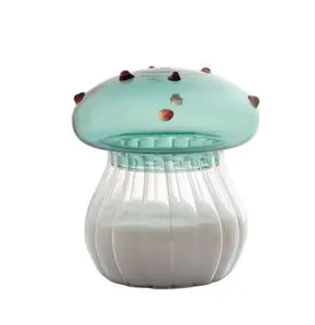 批发定制蘑菇形香料储存硼硅酸盐玻璃容器罐罐套装透明玻璃储物罐