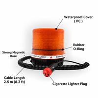 Luz Estroboscópica LED Universal de 12V 24V, Luz de Advertencia de Emergencia con Montaje en Poste, Lámpara Intermitente para Autobús Escolar, Vehículo de Construcción, Plástico PVC