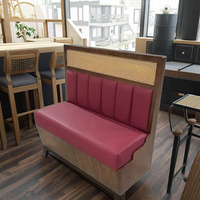 Banquettes de restaurant en rotin avec cadre en bois moderne, sièges commerciaux pour restaurants, hôtels, hôpitaux, cafés - Vente en gros