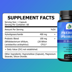 Capsules de prébiotiques et probiotiques OEM ODM : Xylooligosaccharides pour préparer l'intestin et favoriser la prospérité des probiotiques – Mélange probiotique - Product Image 2