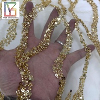 Luxe africain jaune or 3d dentelle perlée avec paillettes brillant en gros broderie haute qualité dentelle robe tissu