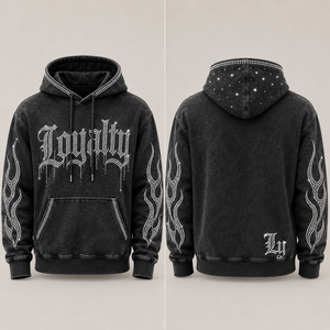Custom Rhinestone Hoodie Oversized Streetwear Hoodie Y2K Hip Hop <b>Pullover</b> Sweatshirt Private Label OEM ODM - Product Image 2