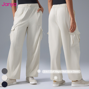 Janya Pantalon <span class=keywords><strong>de</strong></span> jogging cargo pour <span class=keywords><strong>femme</strong></span> avec cordon <span class=keywords><strong>de</strong></span> serrage taille élastique poches multiples Gym Workout Running Hiking Lounge Pantalon décontracté - Product Image 5