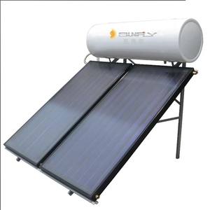 Sistema de calentador de agua solar presurizado compacto de 300L, tubo de vacío de panel plano para hotel doméstico o comercial - Product Image 1